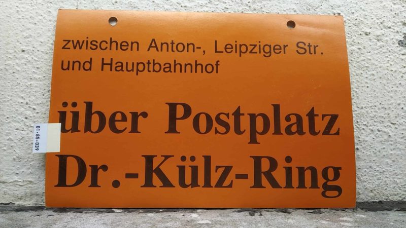 zwischen Anton‑, Leipziger Str. und Haupt­bahnhof über Postplatz Dr.-Külz-Ring