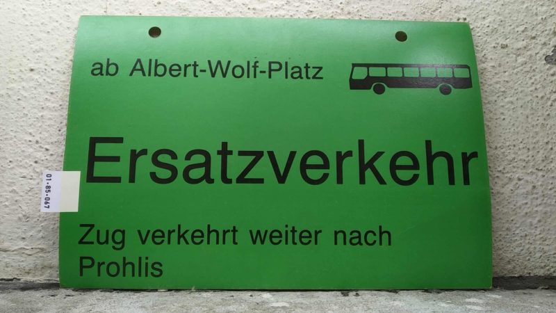 ab Albert-Wolf-Platz  [Bus neu] Ersatz­ver­kehr Zug verkehrt weiter nach Prohlis