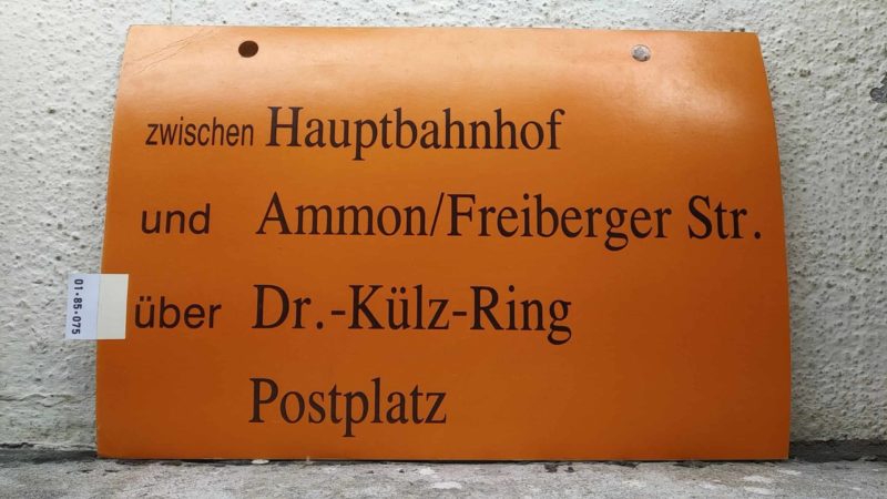zwischen Haupt­bahnhof und Ammon-/Frei­berger Str. über Dr.-Külz-Ring Postplatz