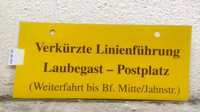 Verkürzte Lini­en­füh­rung Laubegast – Postplatz (Wei­ter­fahrt bis Bf. Mitte/​Jahnstr.)