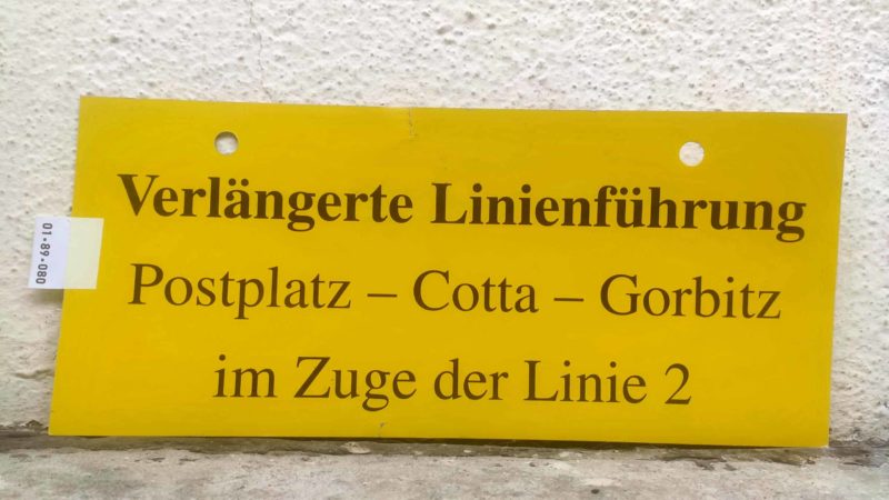 Ver­län­gerte Lini­en­füh­rung Postplatz – Gorbitz im Zuge der Linie 2