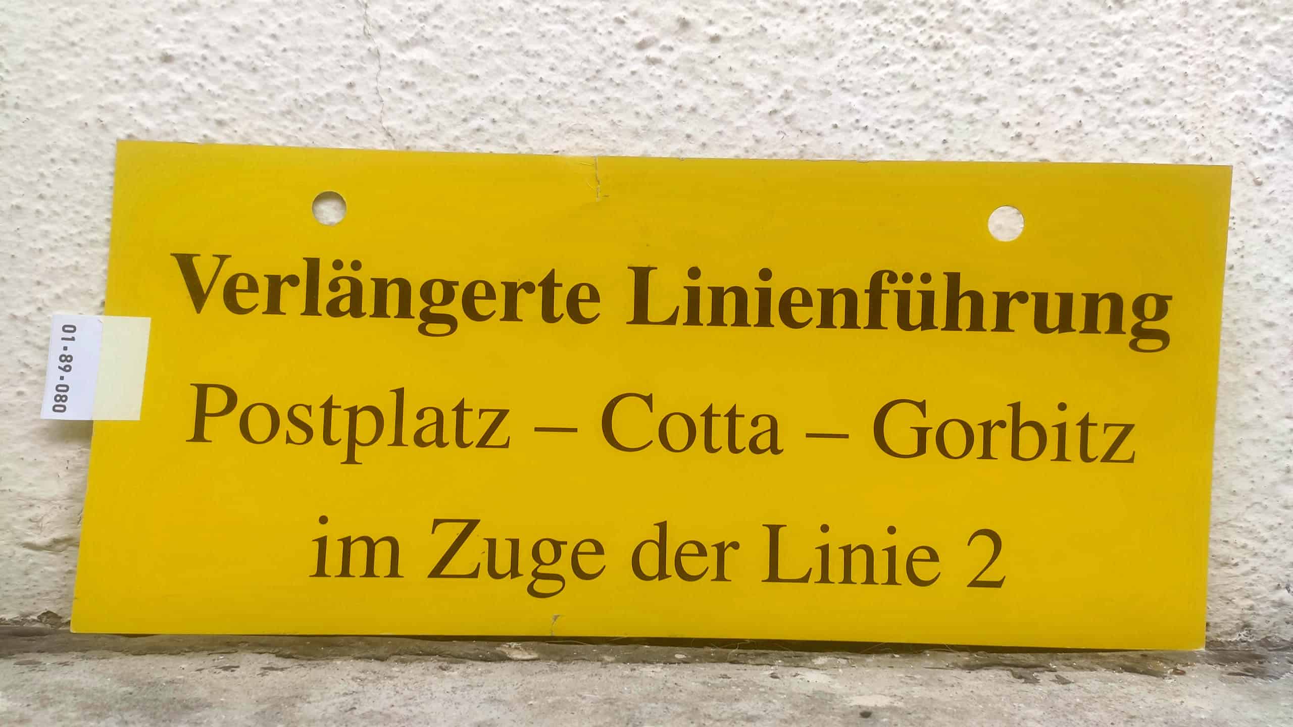 Verlängerte Linienführung Postplatz - Gorbitz im Zuge der Linie 2