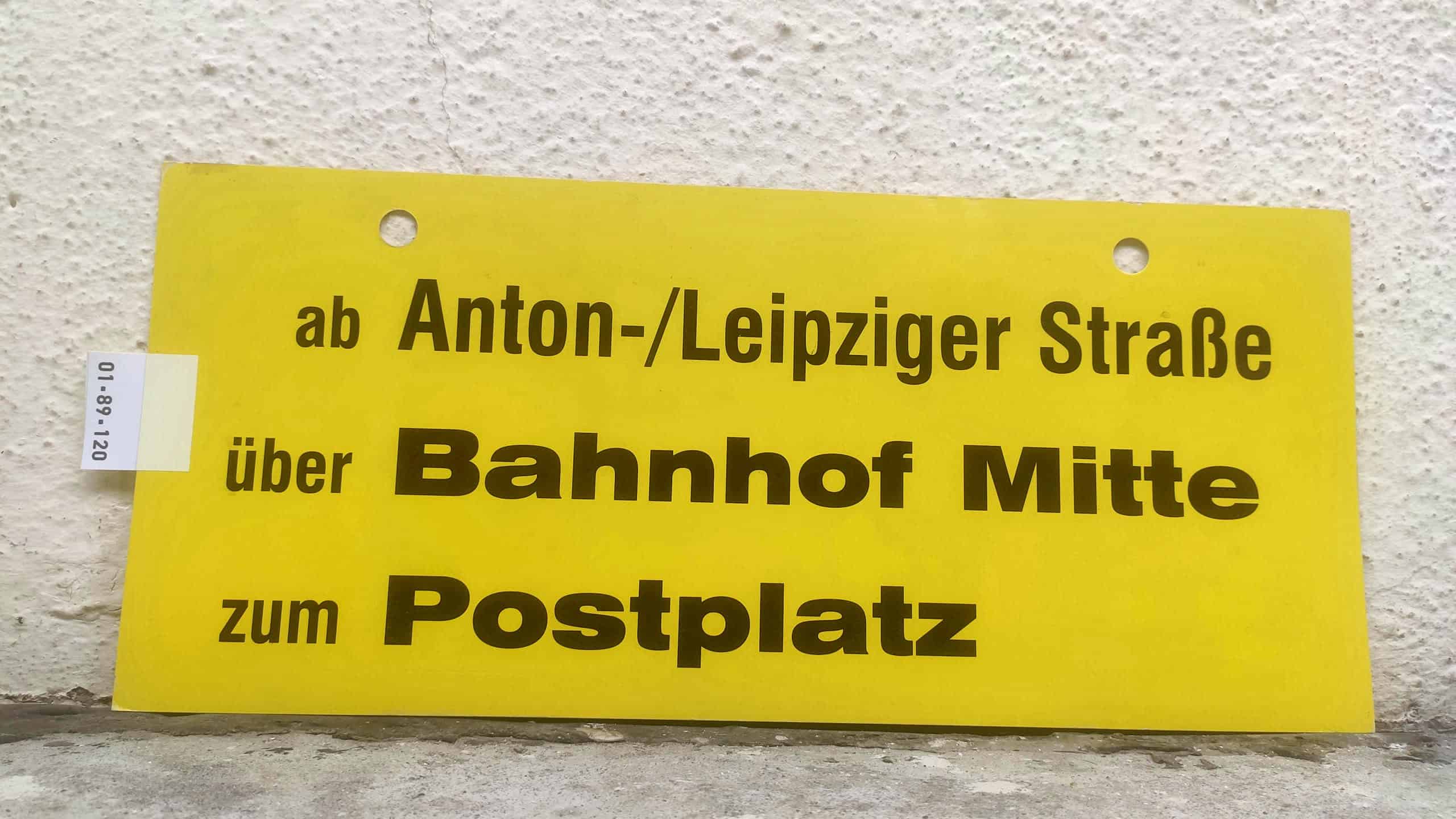 ab Anton-/Leipziger Straße über Bahnhof Mitte zum Postplatz