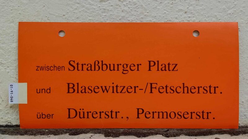 zwischen Straß­burger Platz und Bla­se­witzer-/Fet­scherstr. über Dürerstr., Per­mo­serstr.