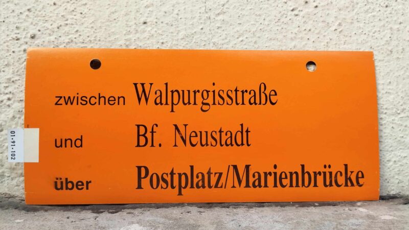 zwischen Walpurgisstraße und Bf. Neustadt über Postplatz/Marienbrücke zwischen Walpurgisstraße und Bf. Neustadt über Postplatz/Marienbrücke