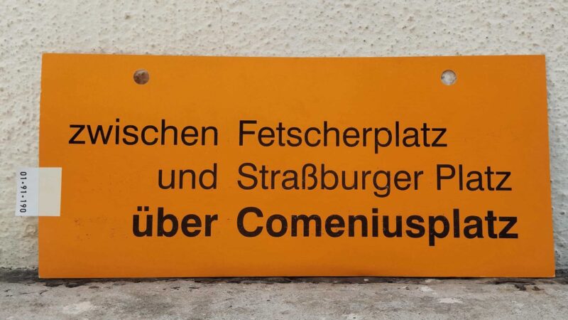 zwischen Fet­scher­platz und Straß­burger Platz über Come­ni­us­platz