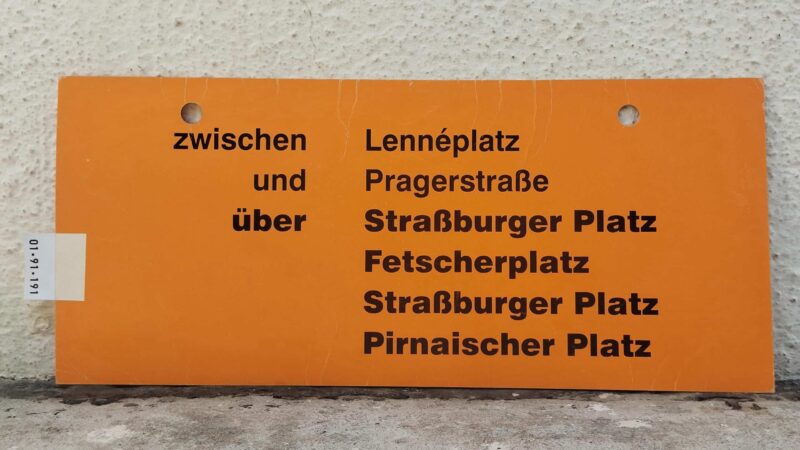 zwischen Len­né­platz und Pra­ger­straße über Straß­burger Platz Fet­scher­platz Straß­burger Platz Pirnai­scher Platz