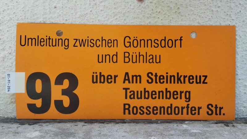93 Umleitung zwischen Gönnsdorf und Bühlau über Am Stein­kreuz Tau­ben­berg Ros­sen­dorfer Str.