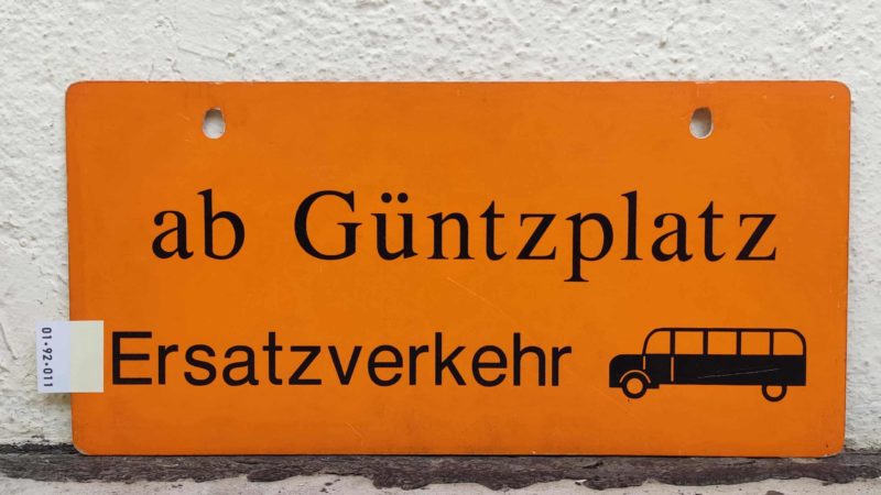 ab Güntzplatz Ersatz­ver­kehr [Bus alt]