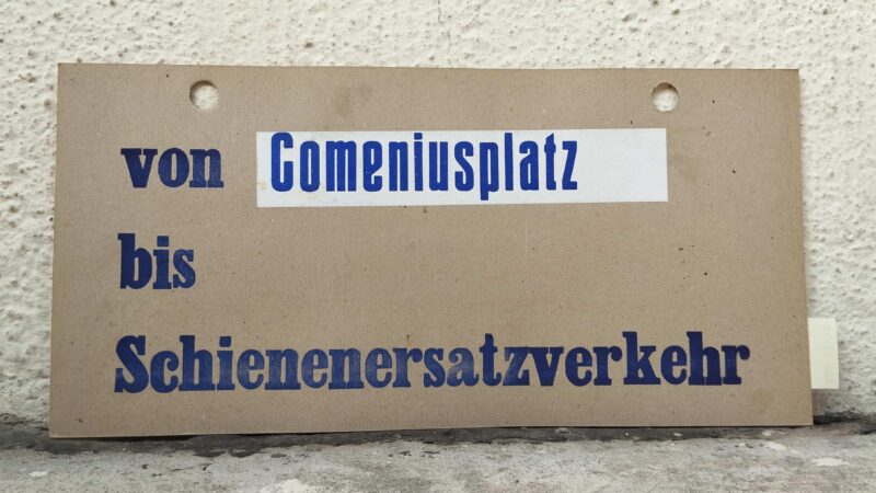 von Come­ni­us­platz bis Fet­scher­platz Schie­nen­er­satz­ver­kehr