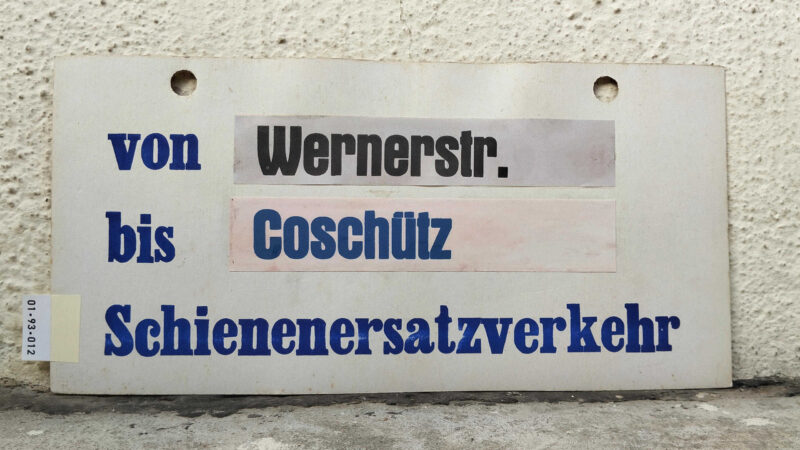 von Wernerstr. bis Coschütz Schie­nen­er­satz­ver­kehr