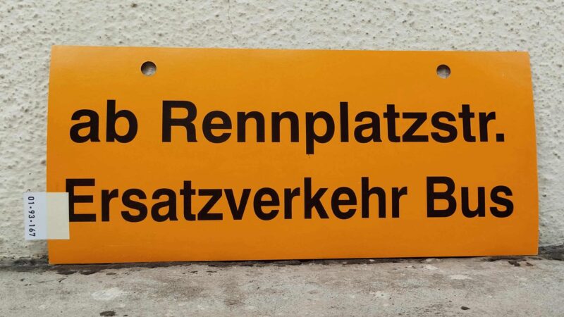 ab Renn­platzstr. Ersatz­ver­kehr Bus