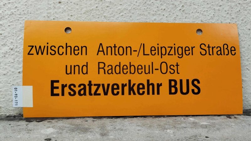 zwischen Anton-/Leip­ziger Straße und Radebeul-Ost Ersatz­ver­kehr BUS