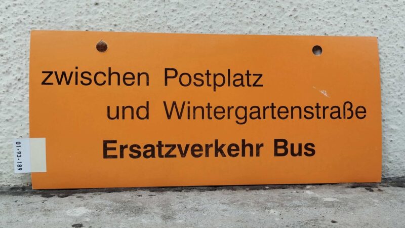 zwischen Postplatz und Win­ter­gar­ten­straße Ersatz­ver­kehr Bus