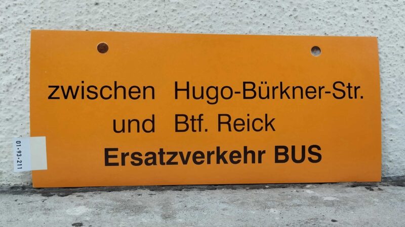 zwischen Hugo-Bürkner-Str. und Btf. Reick Ersatz­ver­kehr BUS