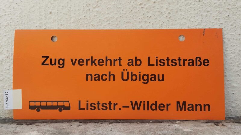 Zug verkehrt ab List­straße nach Übigau [BUS neu] Liststr.-Wilder Mann