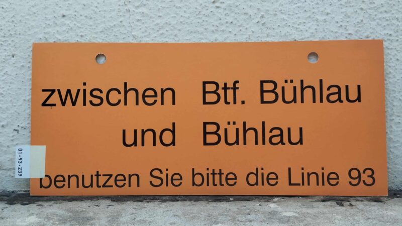 zwischen Btf. Bühlau und Bühlau benutzen Sie bitte die Linie 93