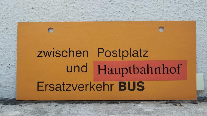 zwischen Postplatz und Haupt­bahnhof Ersatz­ver­kehr BUS
