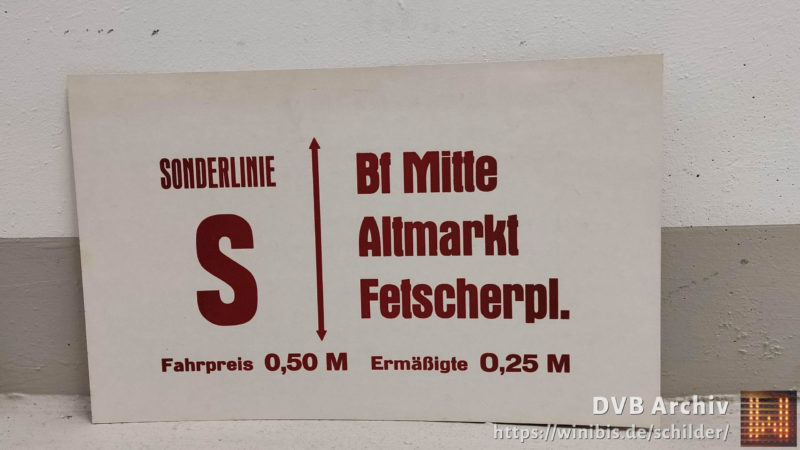 SONDERLINIE S Bf Mitte – Fet­scherpl.