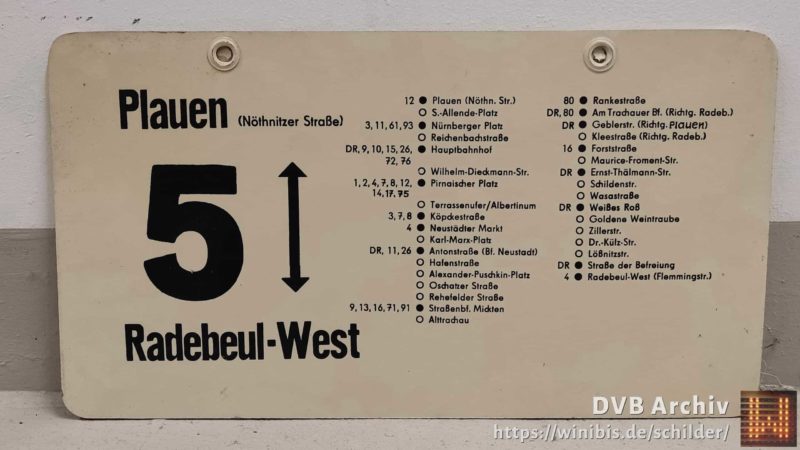 5 Plauen (Nöth­nitzer Str.) – Radebeul‑W