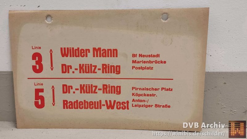 Linie 3/​Linie 5 Wilder Mann – Radebeul-West