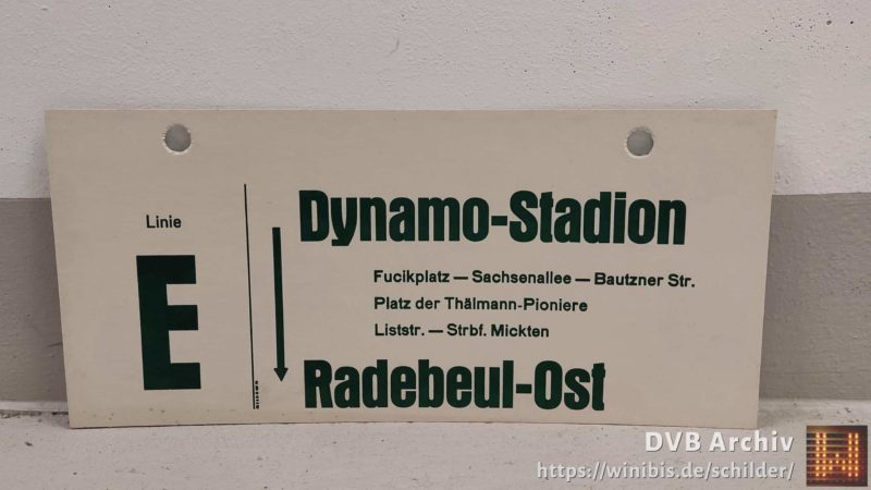 Linie E Dynamo-Stadion – Radebeul-Ost
