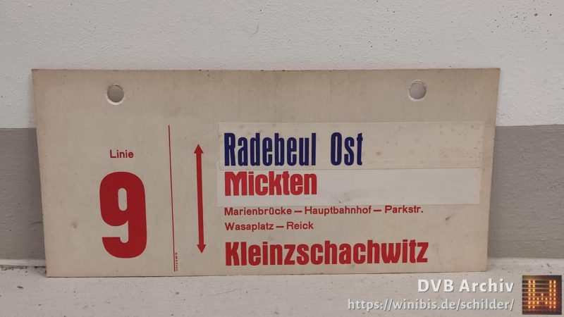 Linie 9 Radebeul Ost – Klein­zschach­witz