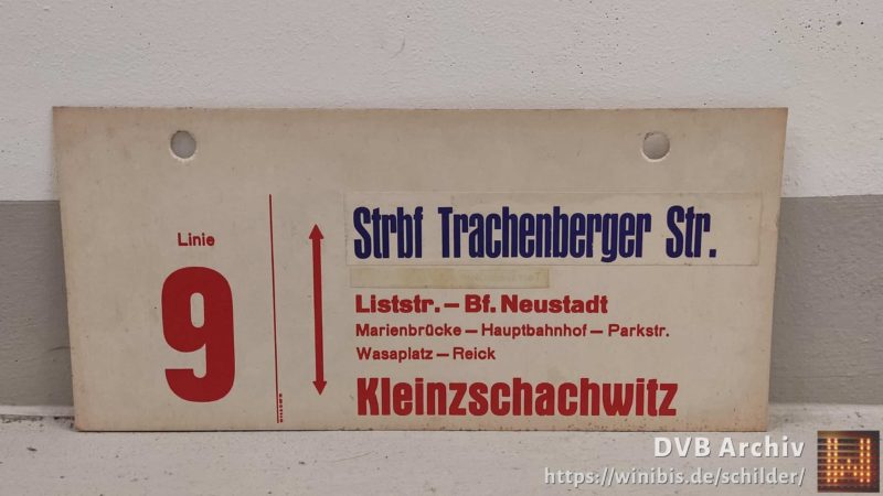 Linie 9 Strbf Tra­chen­berger Str. – Klein­zschach­witz