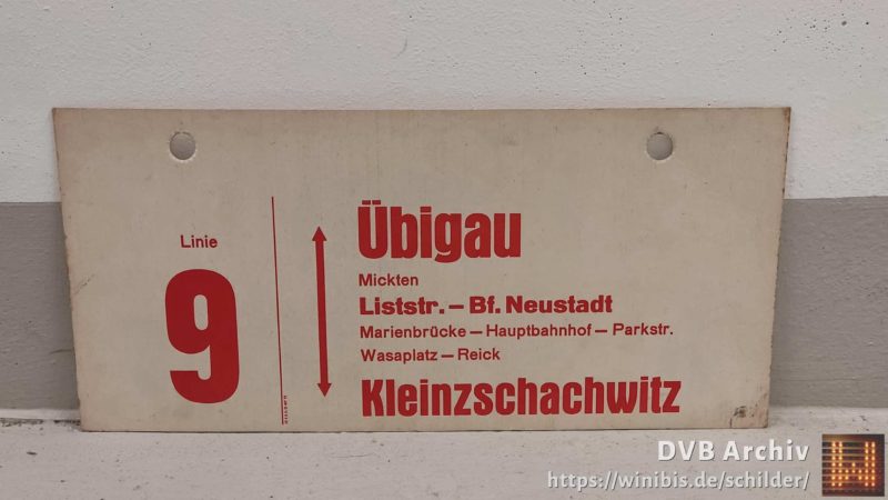 Linie 9 Übigau – Klein­zschach­witz
