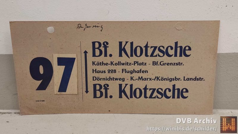 97 Bf. Klotzsche – Bf. Klotzsche
