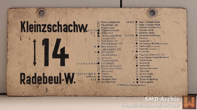 14 Radebeul-West Flem­mingstr. – Klein­zschach­witz