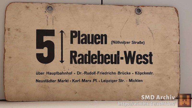 5 Plauen (Nöth­nitzer Straße) – Radebeul-West