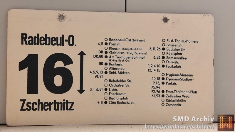 16 Radebeul‑O. – Zschertnitz