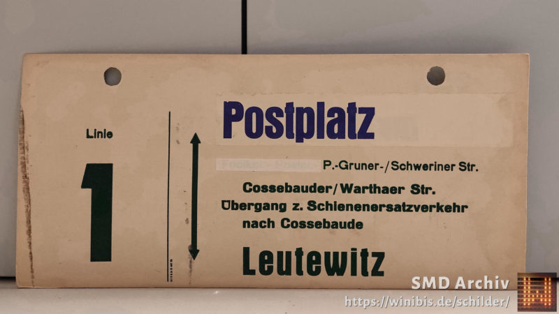 Linie 1 Postplatz – Leutewitz