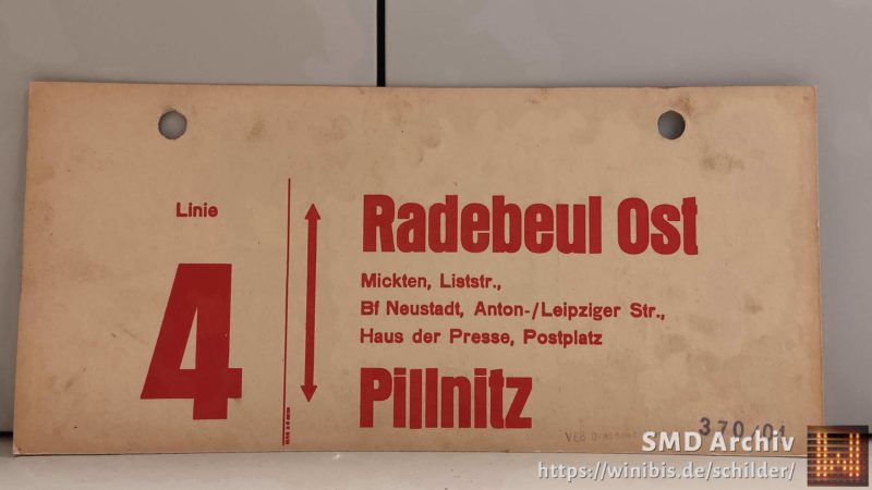 Linie 4 Radebeul Ost – Pillnitz