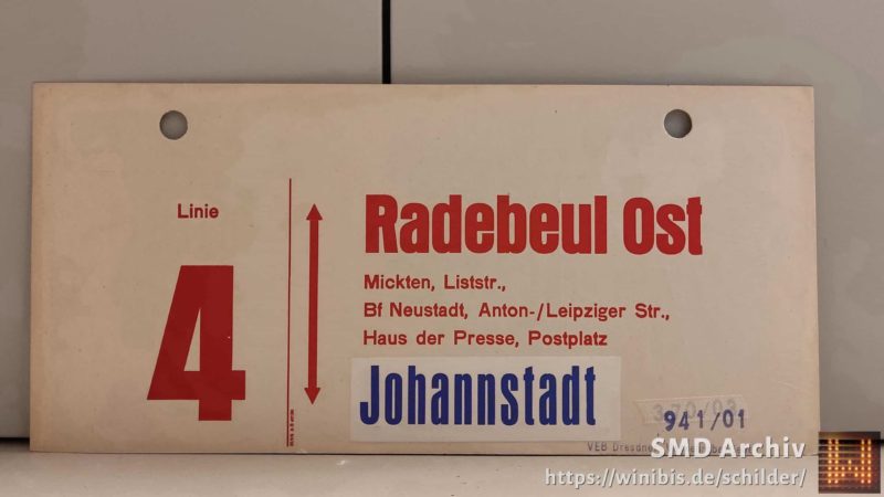 Linie 4 Radebeul Ost – Johann­stadt