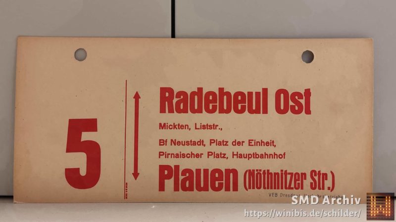 5 Radebeul Ost – Plauen (Nöth­nitzer Str.)