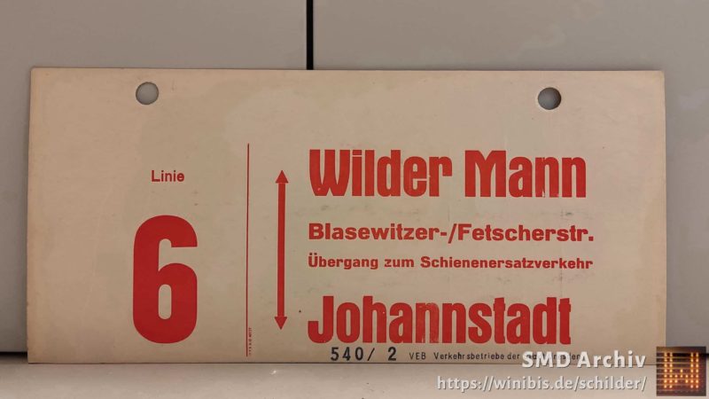 Linie 6 Wilder Mann – Johann­stadt