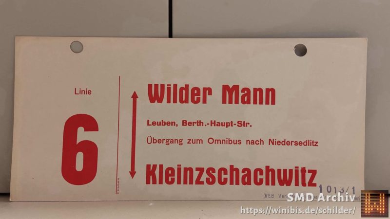 Linie 6 Wilder Mann – Klein­zschach­witz