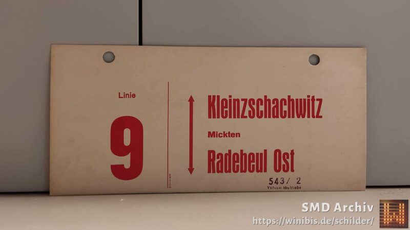 Linie 9 Kleinzschachwitz – Radebeul Ost Linie 9 Kleinzschachwitz – Radebeul Ost