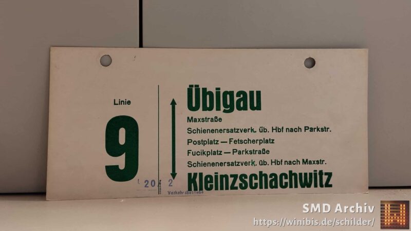 Linie 9 Übigau – Kleinzschachwitz Linie 9 Übigau – Kleinzschachwitz