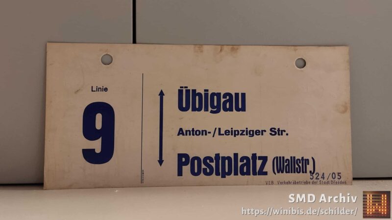 Linie 9 Übigau – Postplatz (Wallstr.) Linie 9 Übigau – Postplatz (Wallstr.)