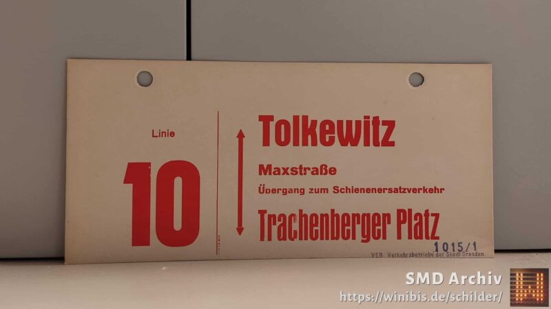 Linie 10 Tolkewitz – Tra­chen­berger Platz