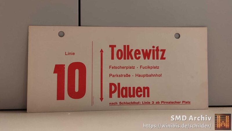 Linie 10 Tolkewitz – Plauen nach Schlachthof: Linie 3 ab Pirnai­scher Platz