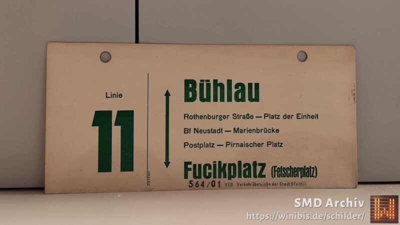 Linie 11 Bühlau – Fucik­platz (Fet­scher­platz)