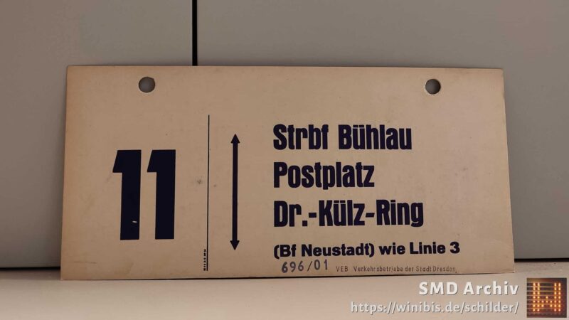 11 Strbf Bühlau – Dr.-Külz-Ring (Bf Neustadt) wie Linie 3