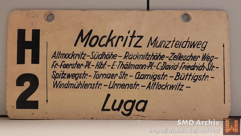 H 2 Mockritz Münz­teichweg – Luga