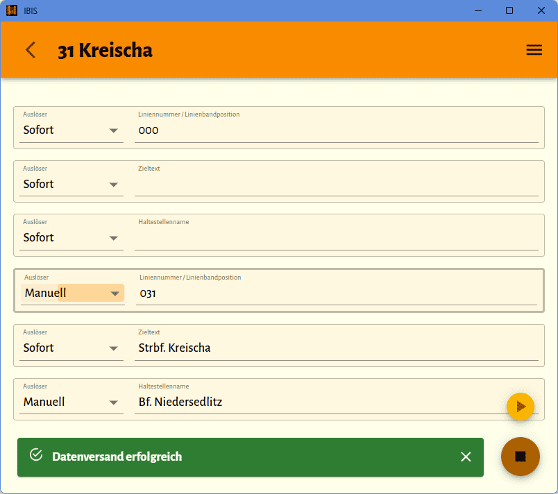 Screenshot von WinIBIS 4.0 mit einem aktiven Ablauf.